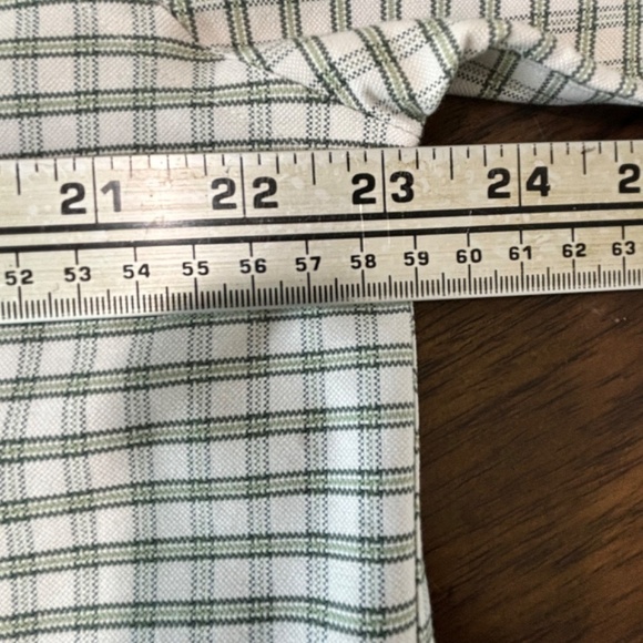 L.L. Bean white and green wrinkle resistant button down shirt size 15.25 - 34 - Picture 12 of 15
